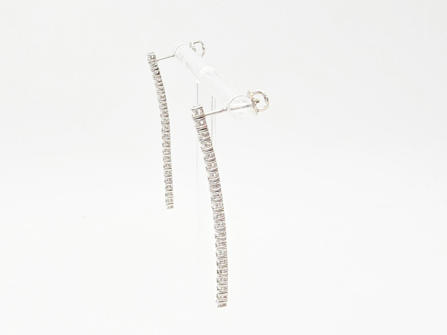 1.35 Carat Natural Diamond Tennis Drop Earrings in 14K White Gold