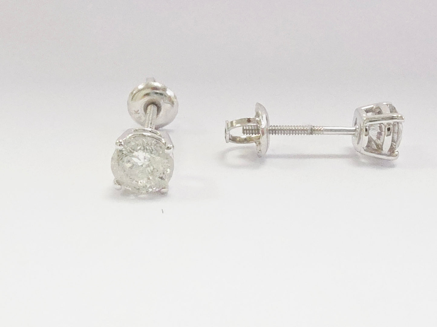 1.20 ct Round Diamond Stud Earrings in 14K White Gold