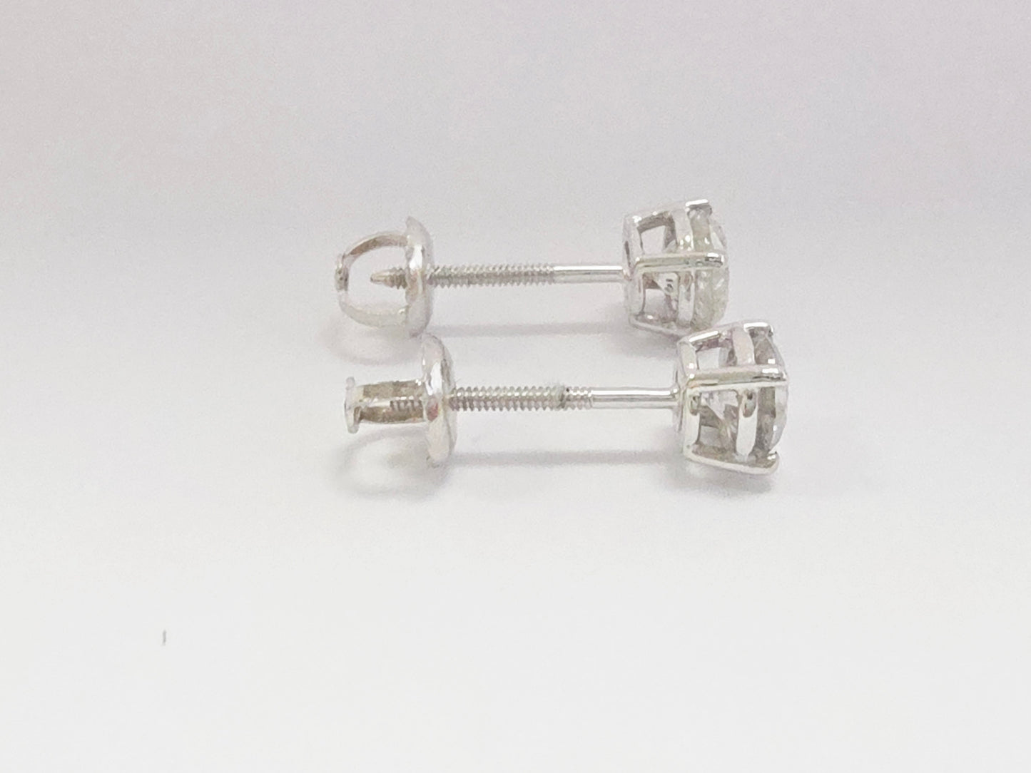 1.20 ct Round Diamond Stud Earrings in 14K White Gold