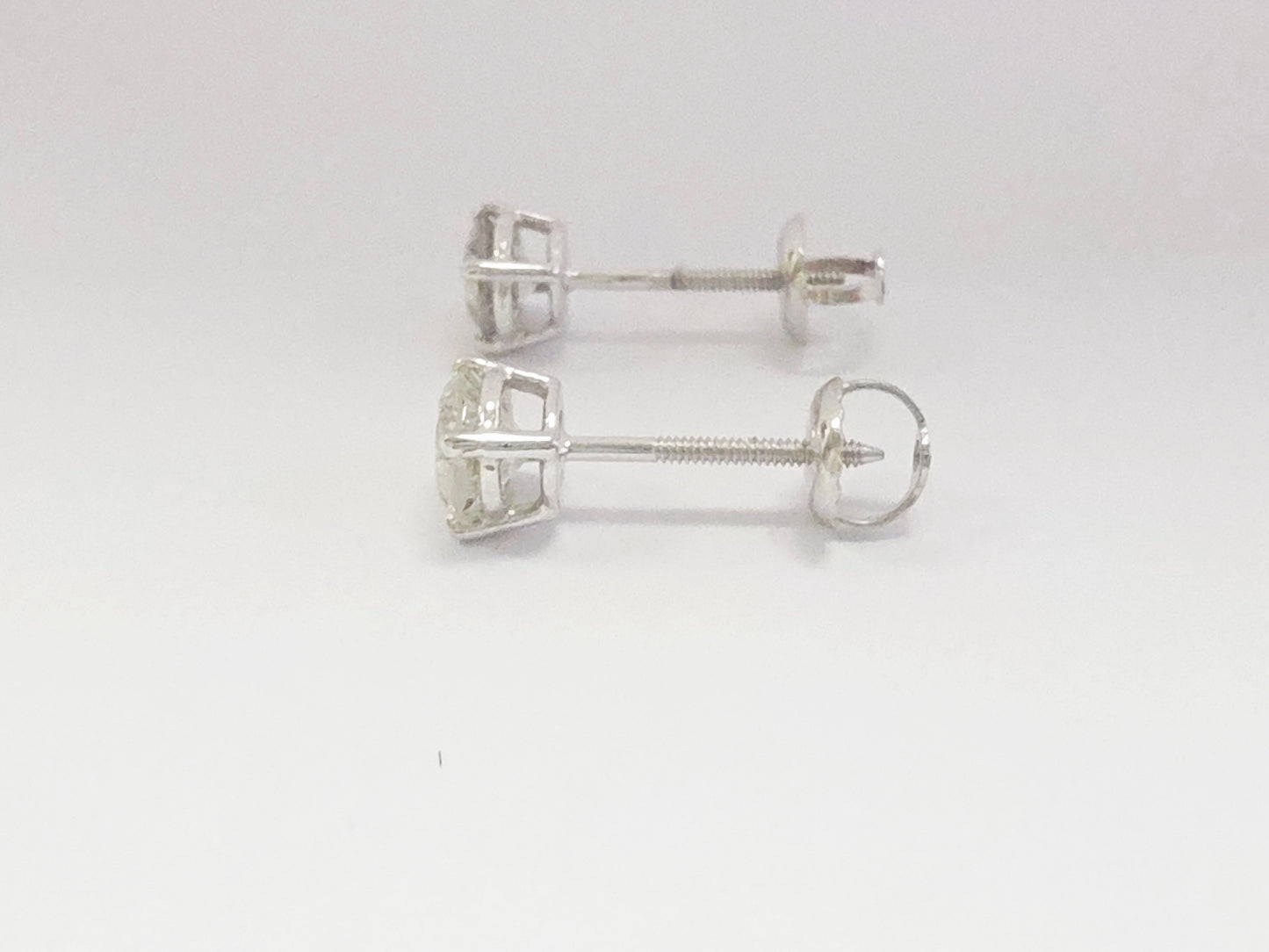 1.20 ct Round Diamond Stud Earrings in 14K White Gold