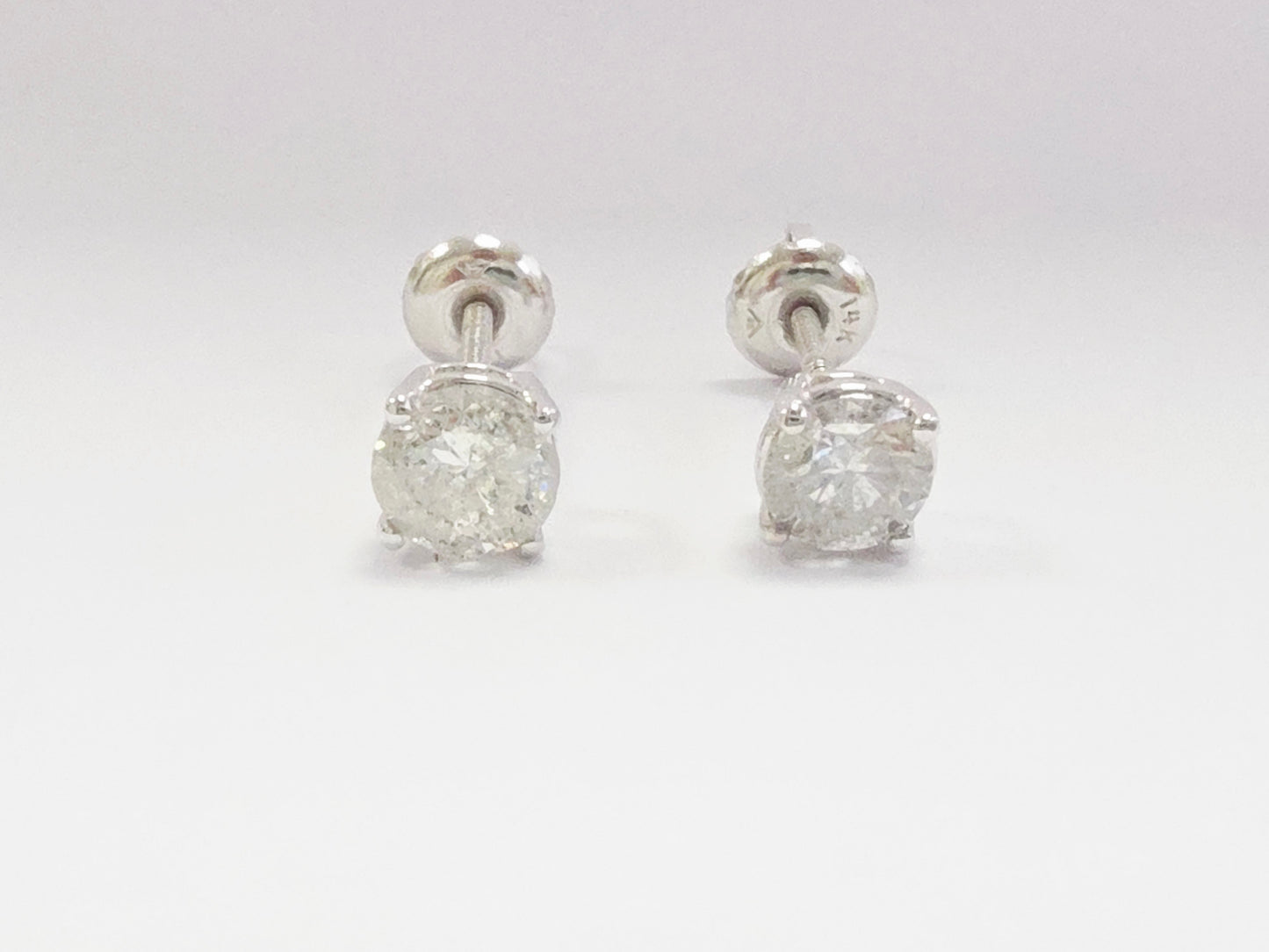 1.20 ct Round Diamond Stud Earrings in 14K White Gold