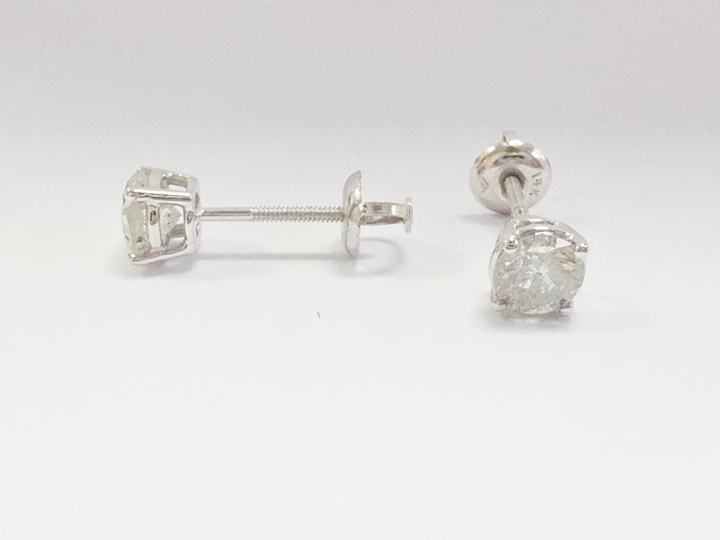 1.20 ct Round Diamond Stud Earrings in 14K White Gold