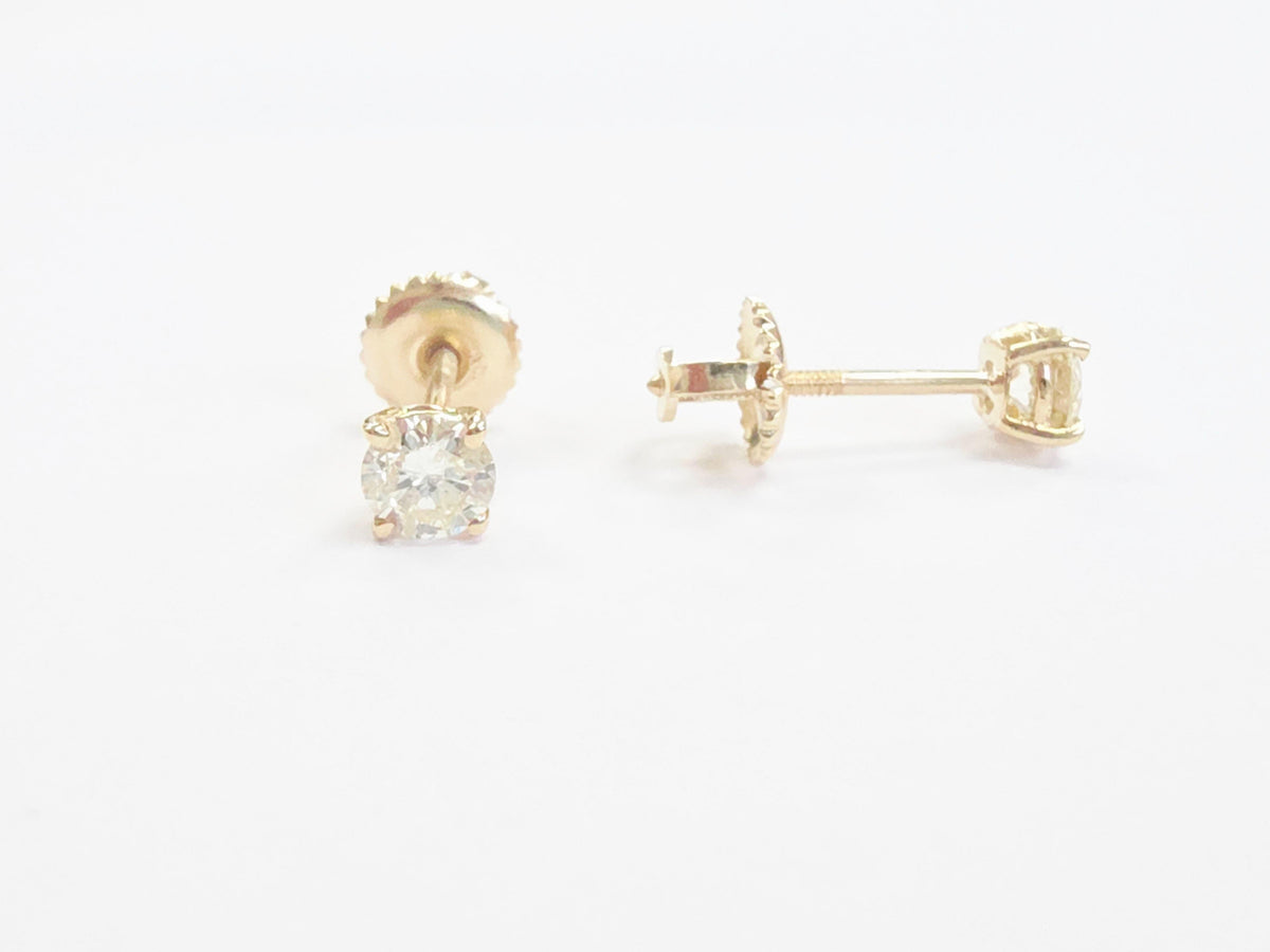 TRADE PRICING , 0.48ct Natural Round Brilliant Diamond Stud Earrings in 14K Gold