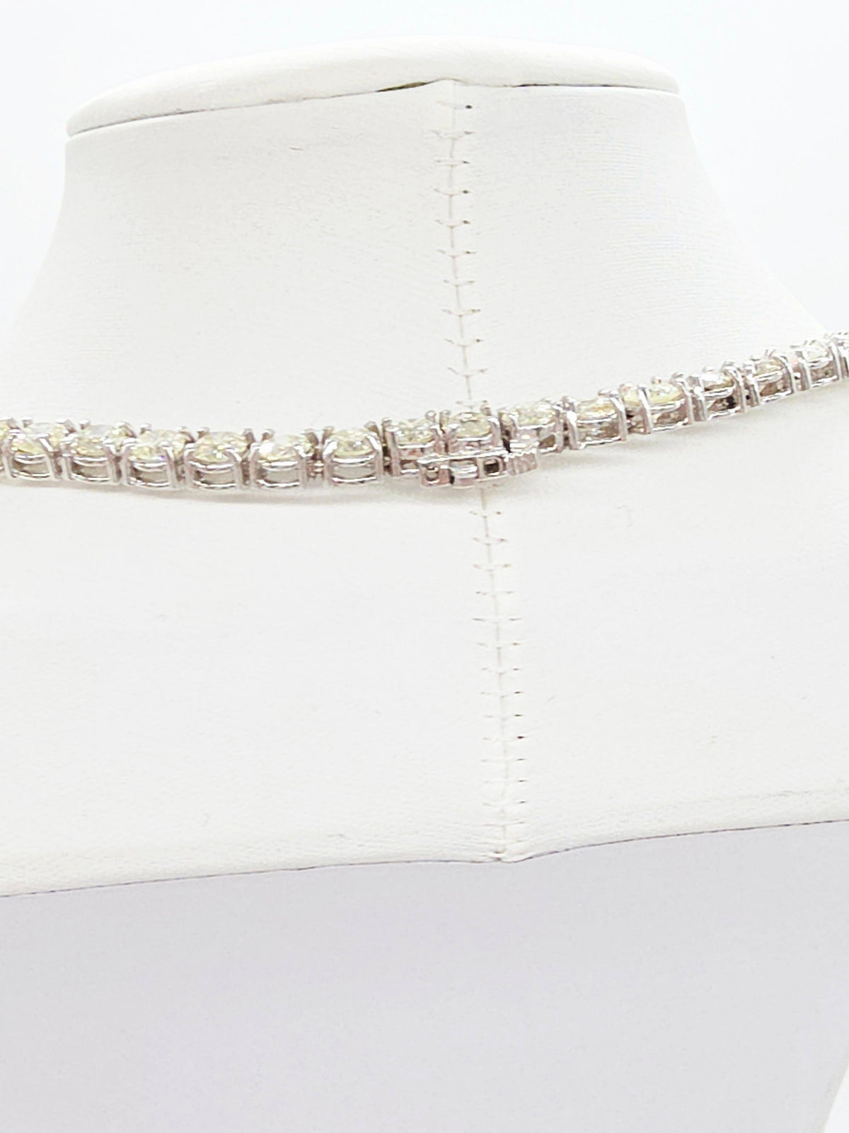 MANUFACTURER PRICING, 38.50 Cts Natural Diamond Tennis Necklace 14K White 20''