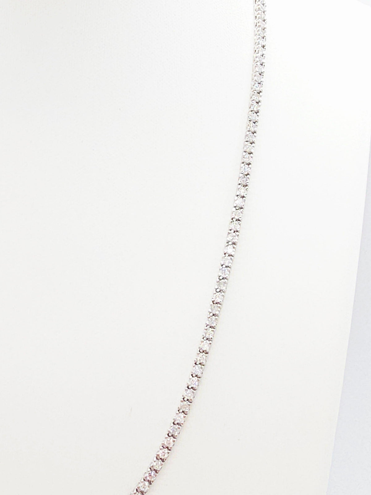 WHOLESALE VALUE, 5.26 Carat Round Natural Diamond Tennis Necklace 14K White 18''