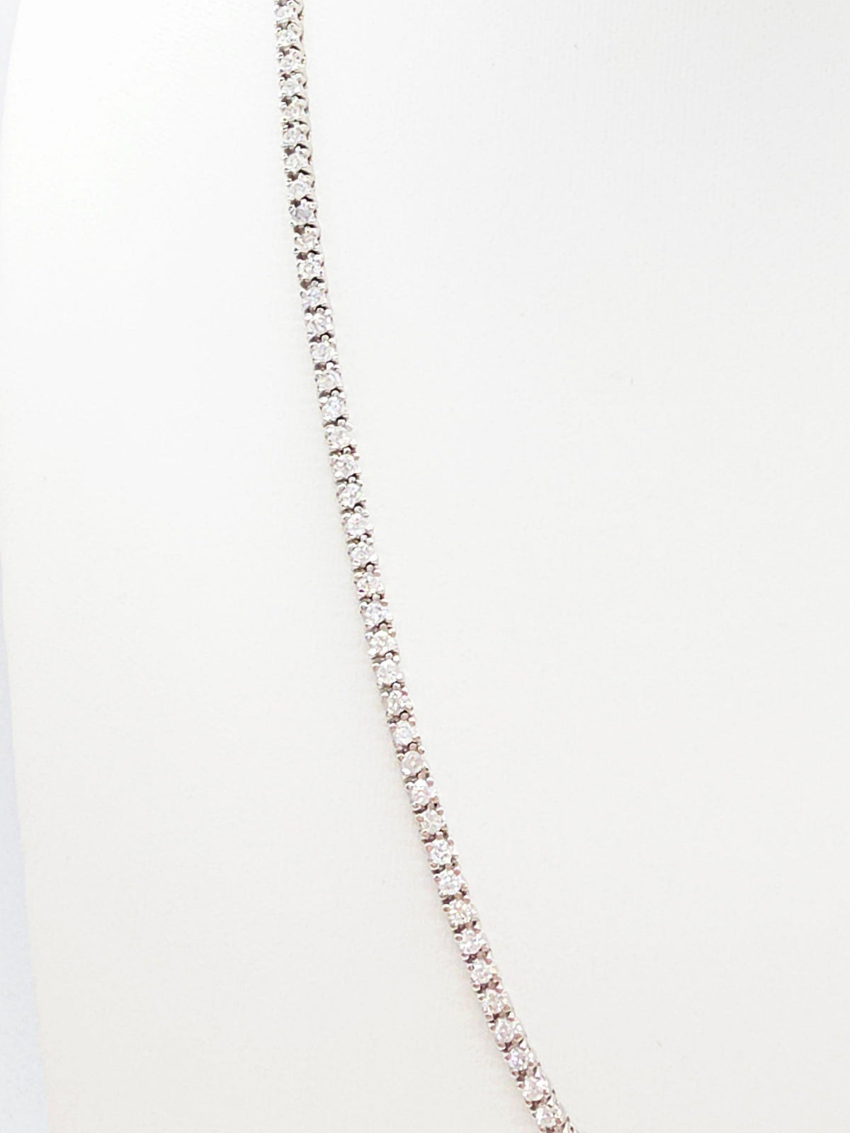 WHOLESALE VALUE, 5.26 Carat Round Natural Diamond Tennis Necklace 14K White 18''