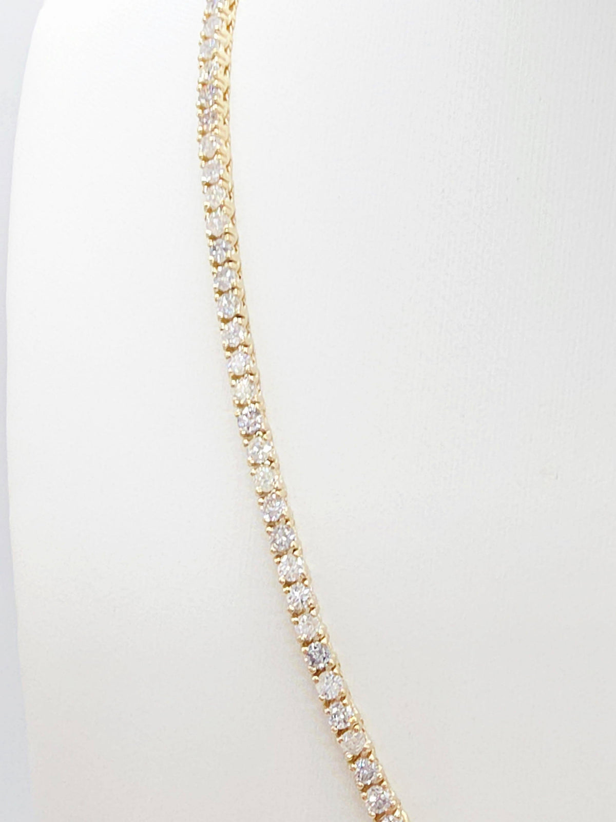 FLASH SALE, 8.35 Carat Natural Diamond Tennis Necklace in 14K Yellow Gold 16"