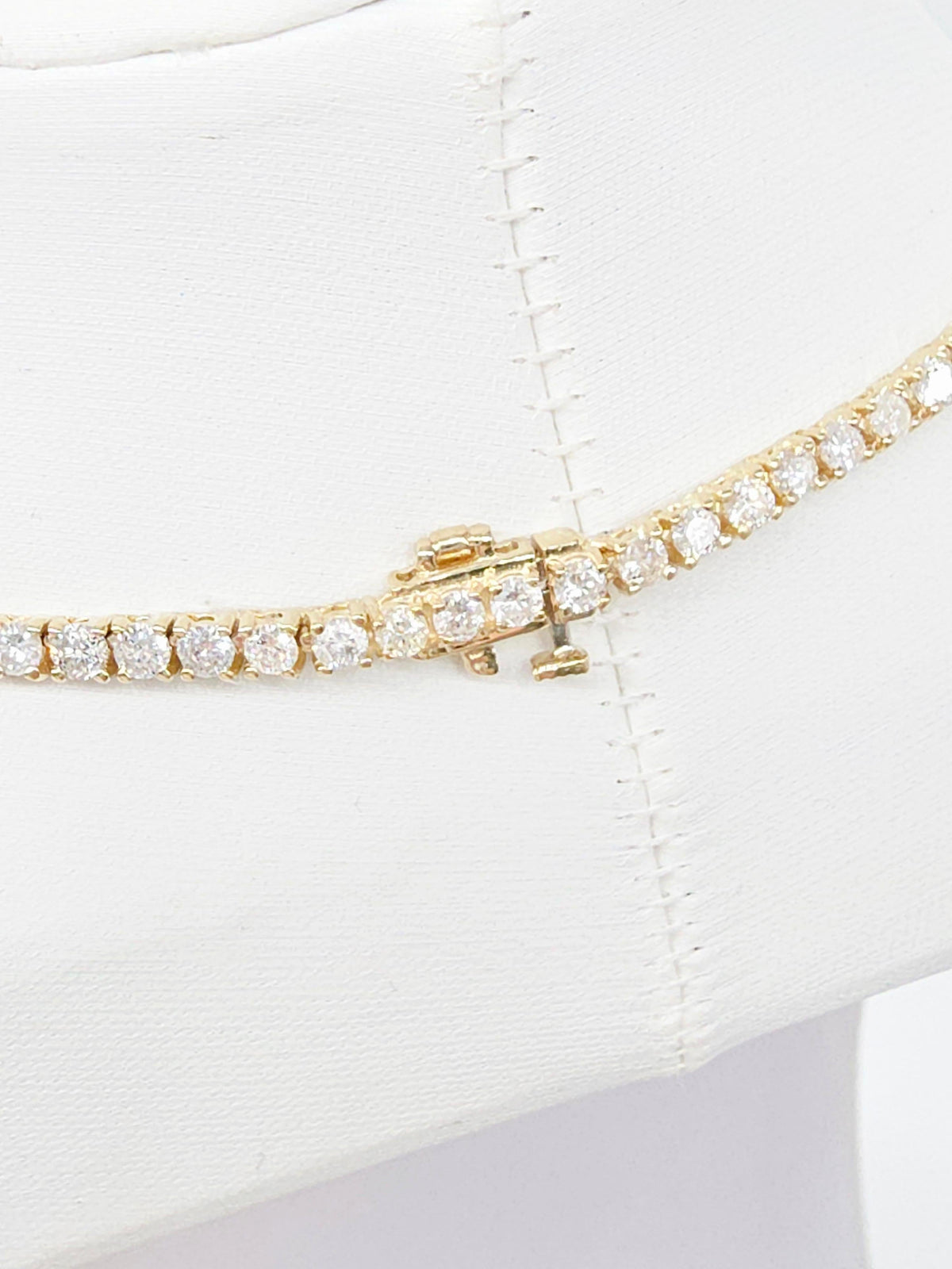 FLASH SALE, 8.35 Carat Natural Diamond Tennis Necklace in 14K Yellow Gold 16"