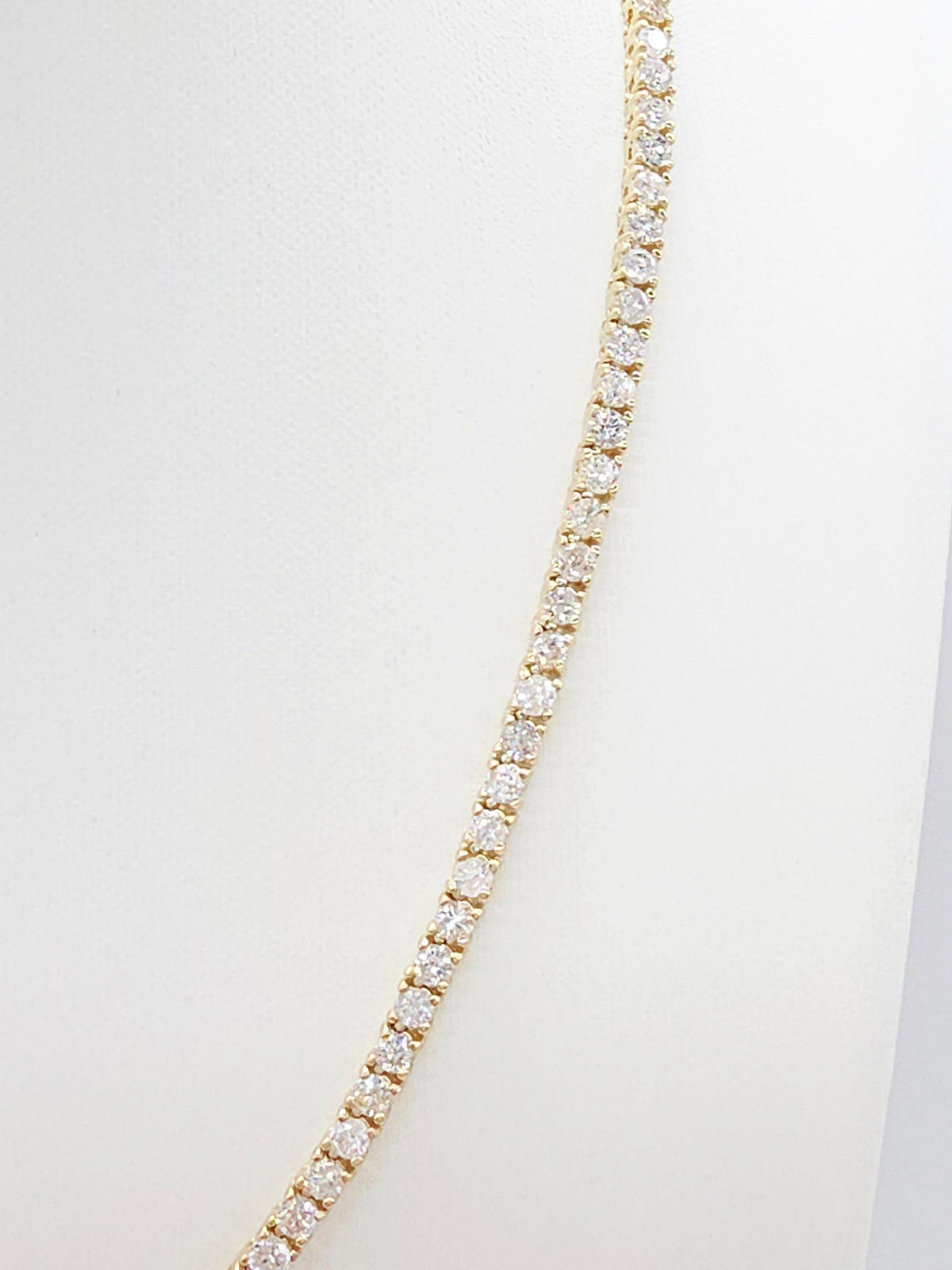 FLASH SALE, 8.35 Carat Natural Diamond Tennis Necklace in 14K Yellow Gold 16"