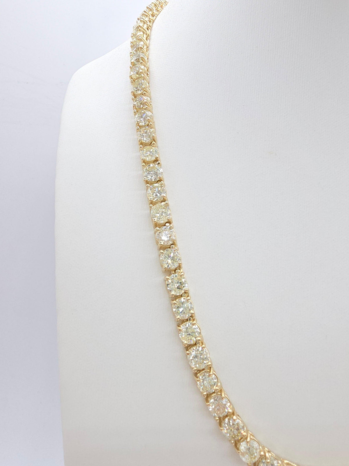 36.50 Carat Natural Diamond Necklace in 14K Yellow Gold 16"
