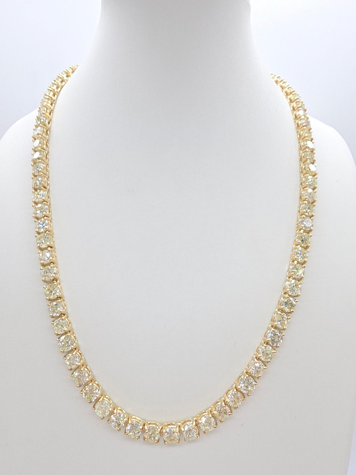 ELEGANT, 41.05 Carat Natural Diamond Necklace in 14K Yellow Gold 18"