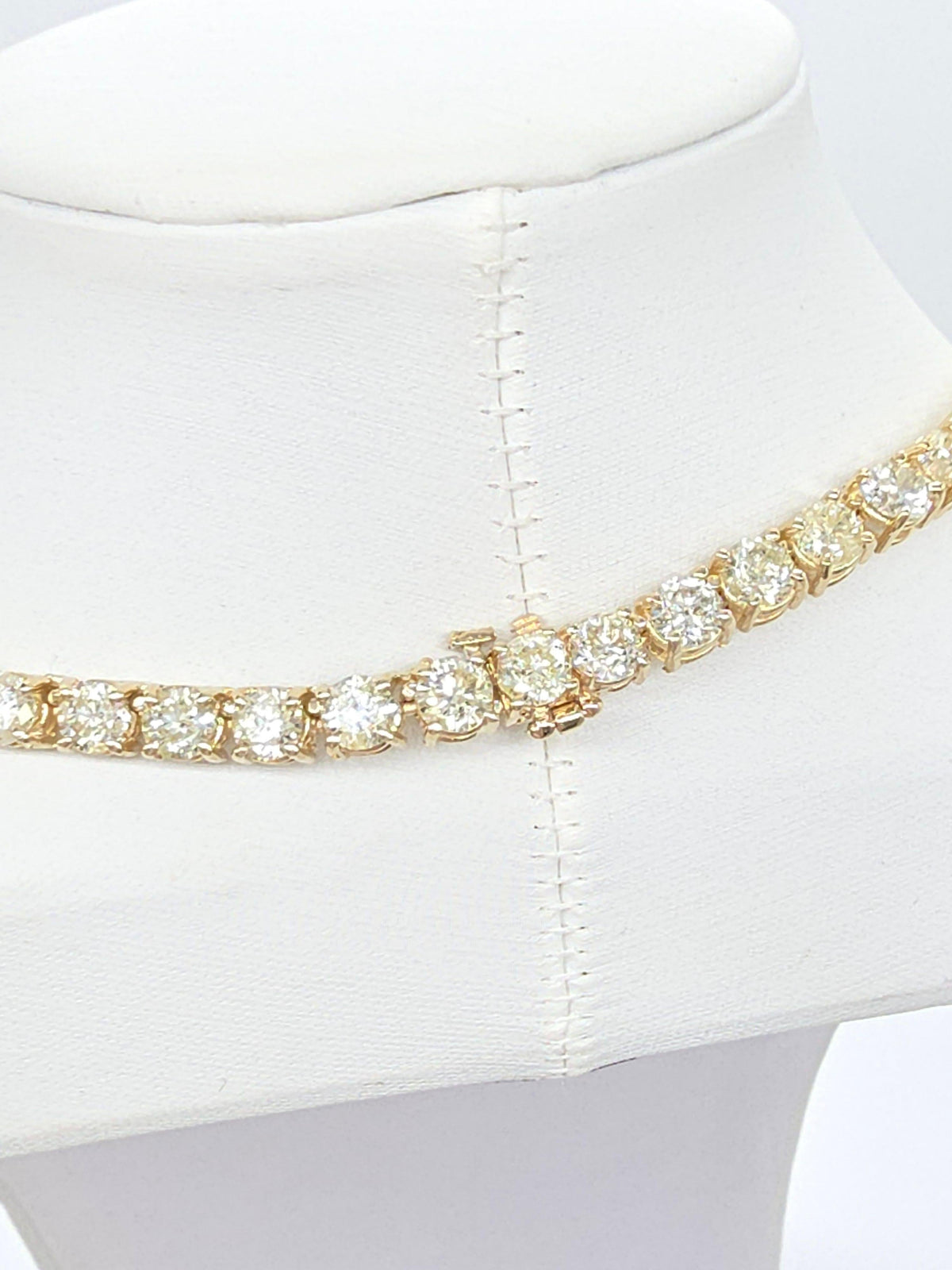 36.50 Carat Natural Diamond Necklace in 14K Yellow Gold 16"
