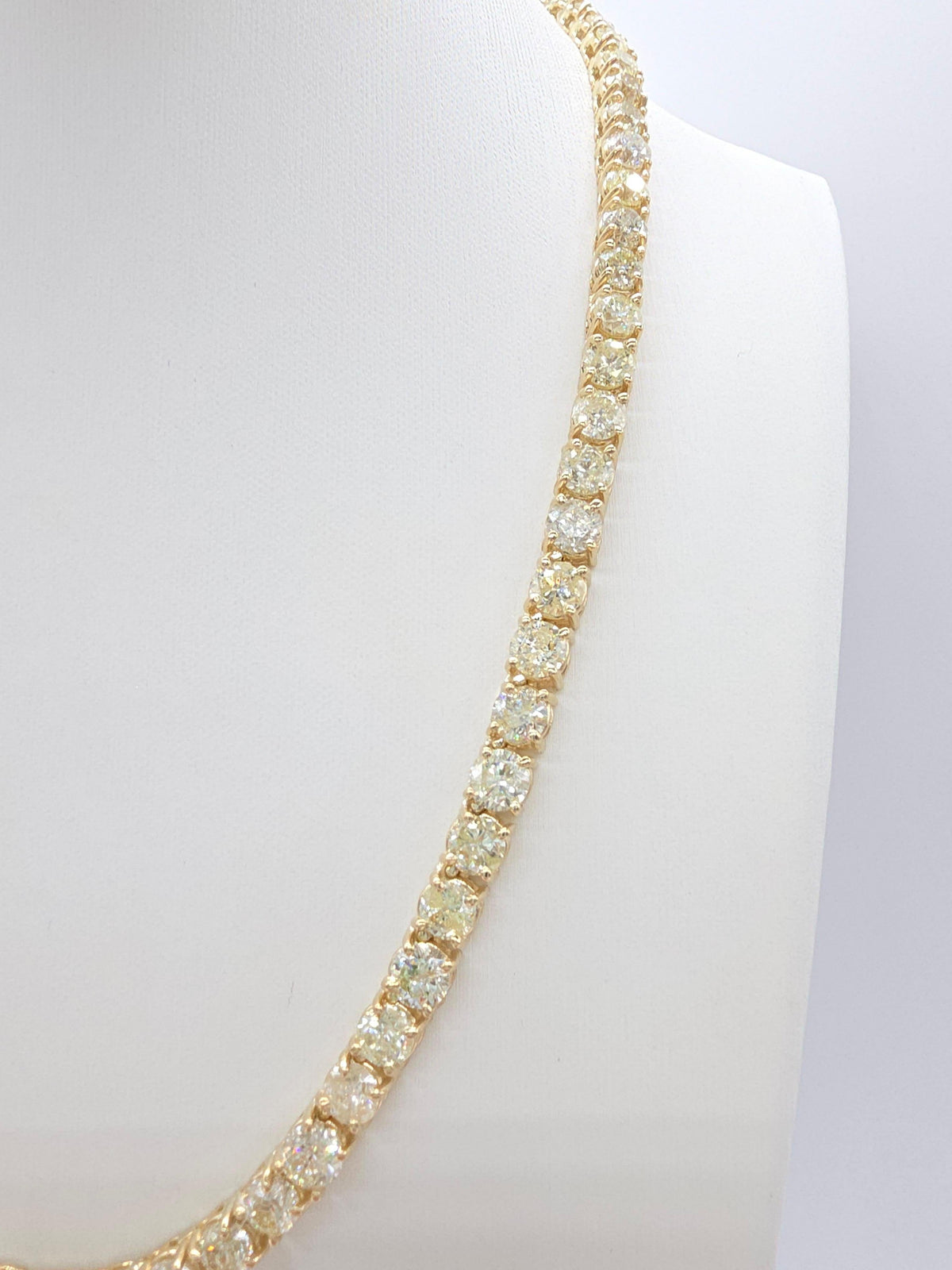 36.50 Carat Natural Diamond Necklace in 14K Yellow Gold 16"