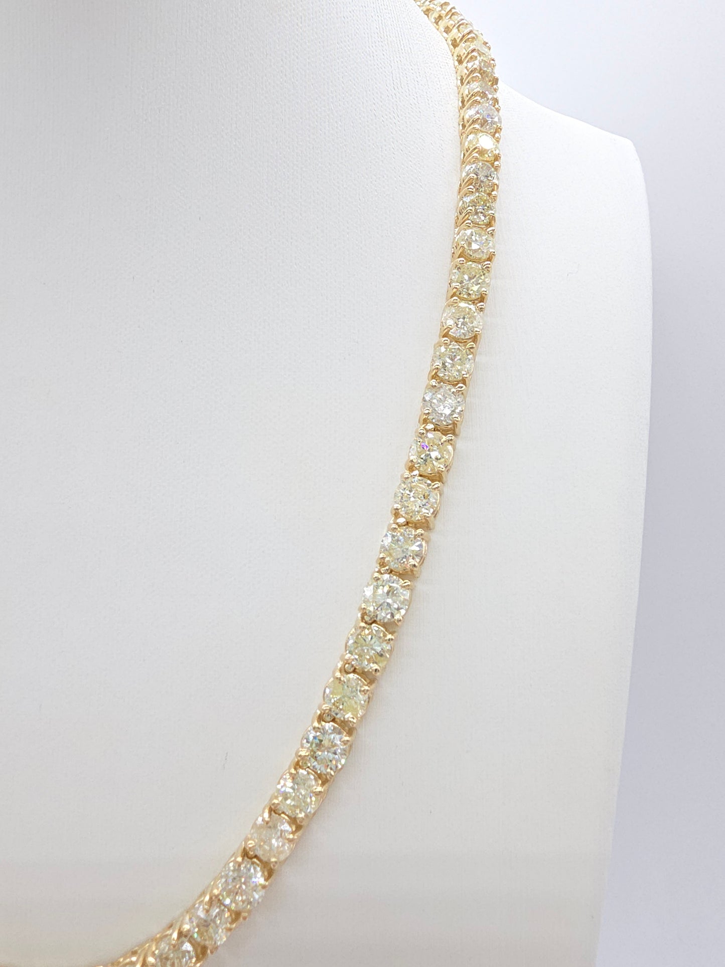 LIQUIDATION SALE, 41 Carat Natural Diamond Necklace in 14K Yellow Gold 18"