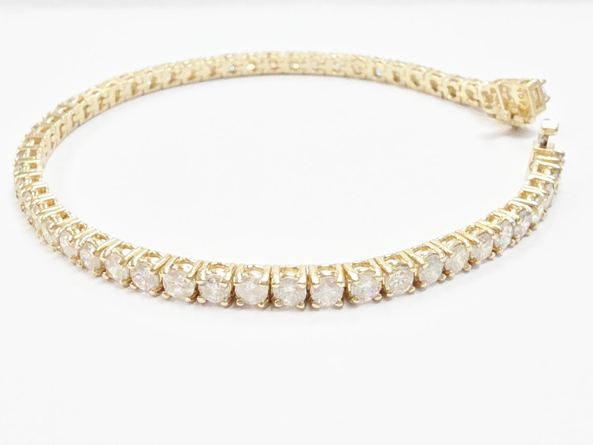 WHOLESALE VALUE, 6.04 Carat Natural Diamond Tennis Bracelet 14K Yellow Gold