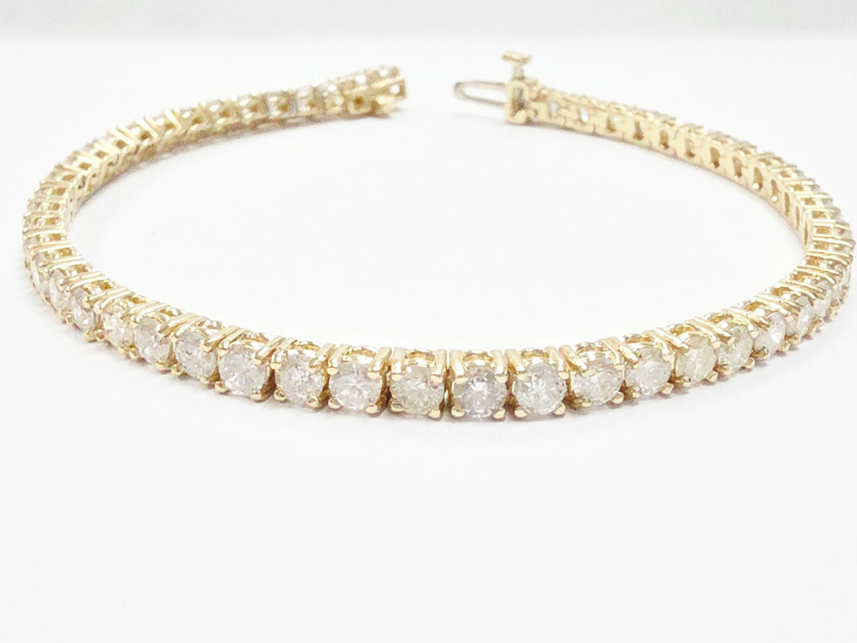 WHOLESALE VALUE, 6.04 Carat Natural Diamond Tennis Bracelet 14K Yellow Gold