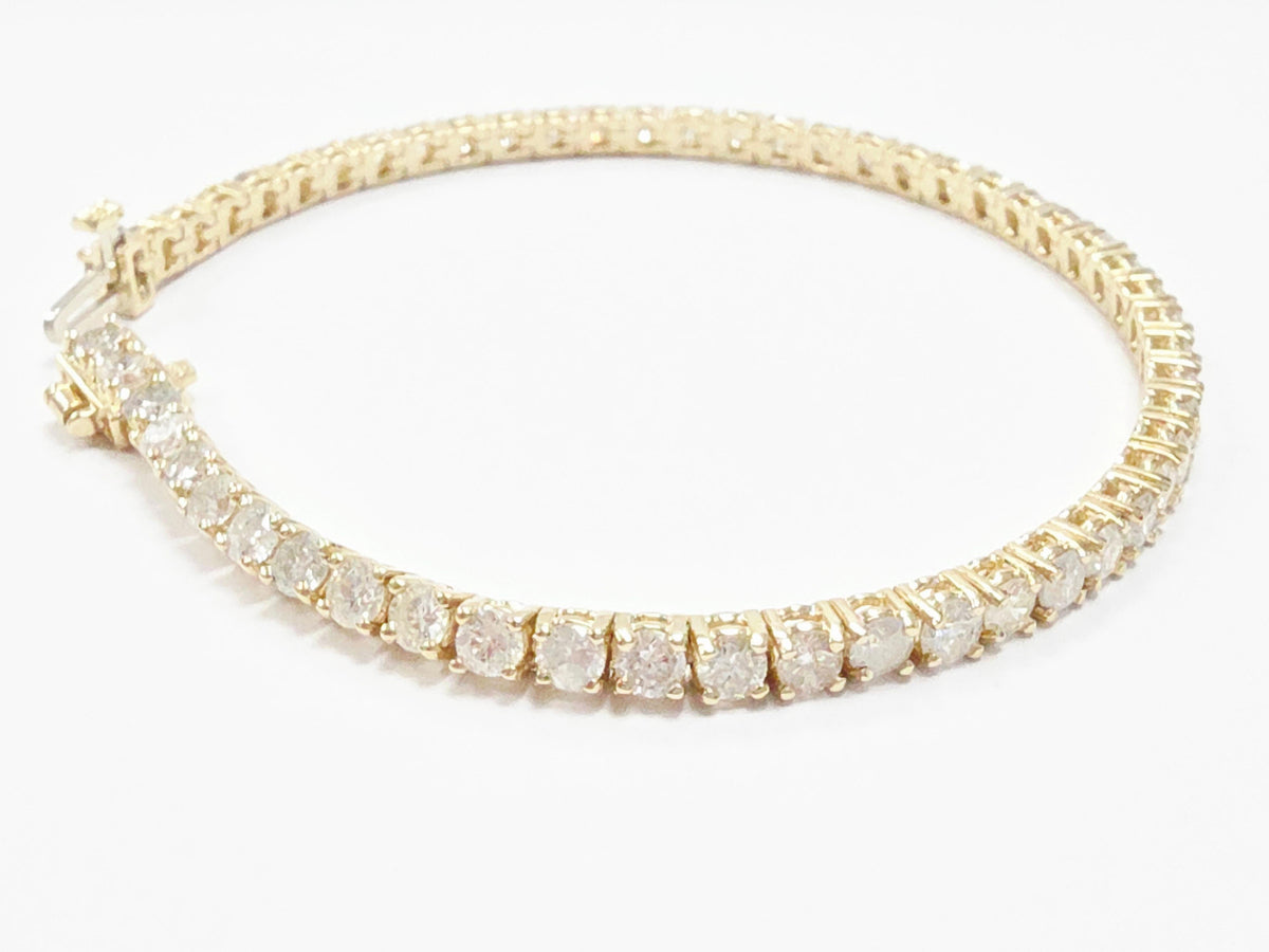 WHOLESALE VALUE, 6.04 Carat Natural Diamond Tennis Bracelet 14K Yellow Gold