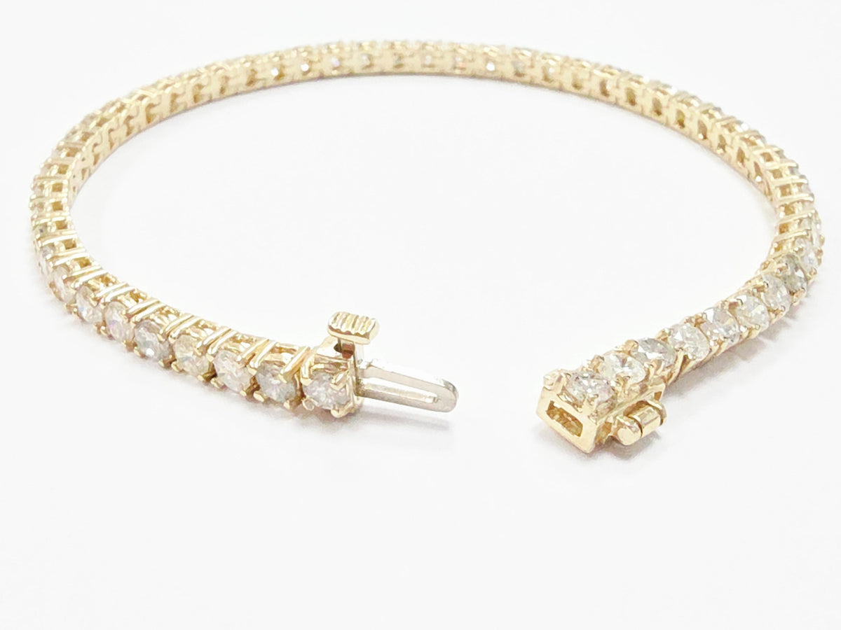 WHOLESALE VALUE, 6.04 Carat Natural Diamond Tennis Bracelet 14K Yellow Gold
