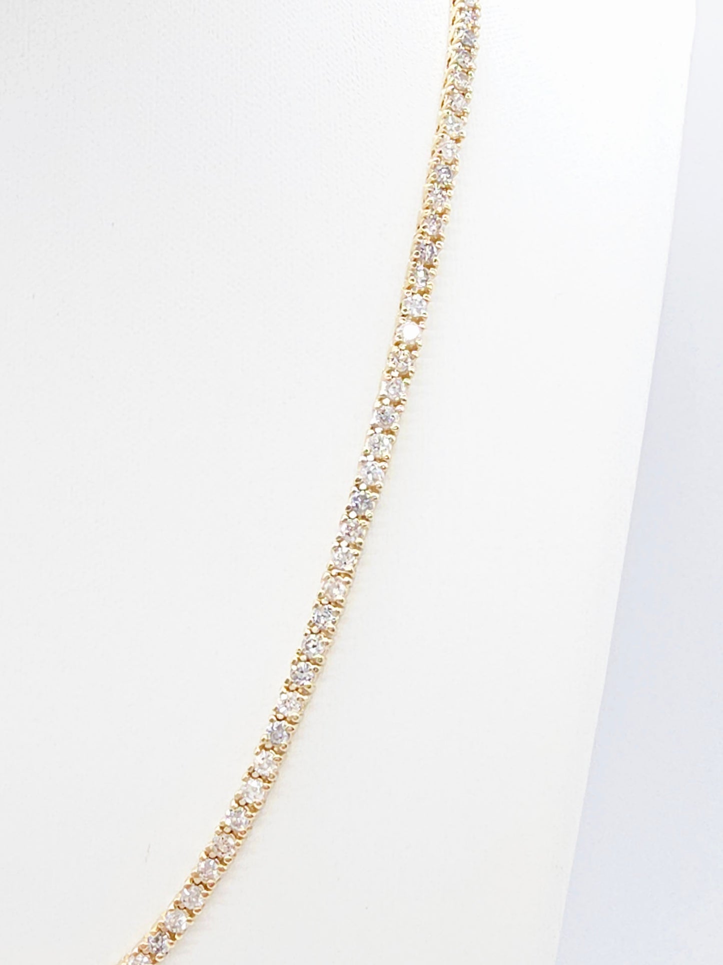 11.07 Carat Natural Diamond Tennis Necklace in 14K Yellow Gold 18"