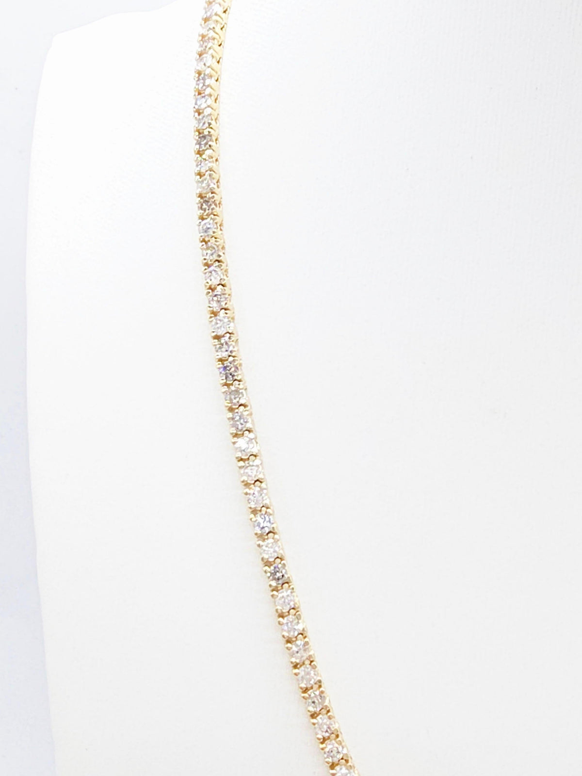 11.10 Carat Natural Diamond Tennis Necklace in 14K Yellow Gold 18"