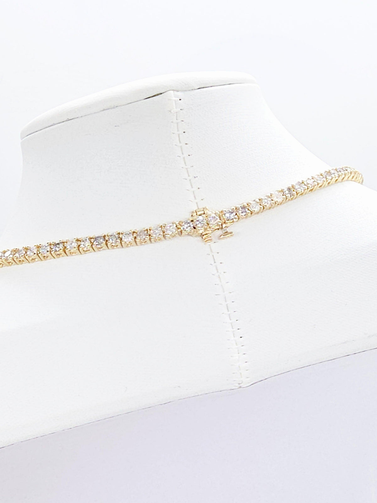11.10 Carat Natural Diamond Tennis Necklace in 14K Yellow Gold 18"