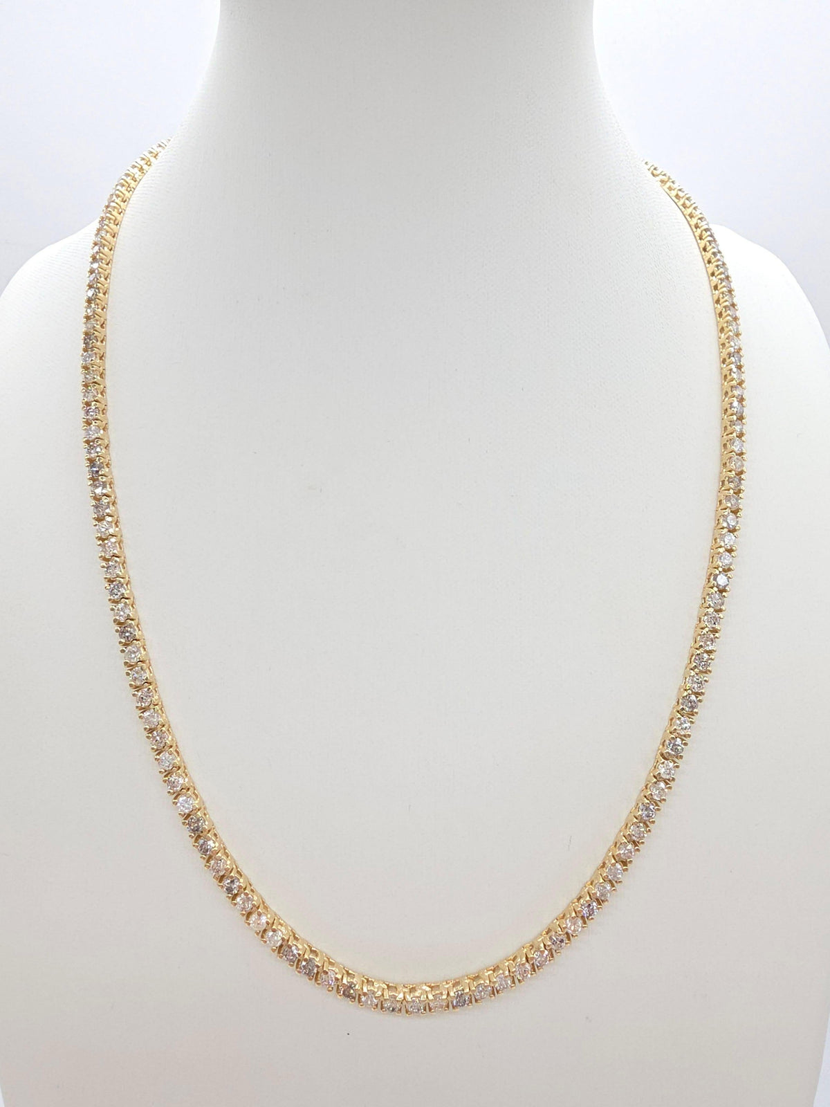 DIRECT WHOLESALE PRICING, 10.03 ct Diamond Tennis Necklace in 14K Yellow Gold