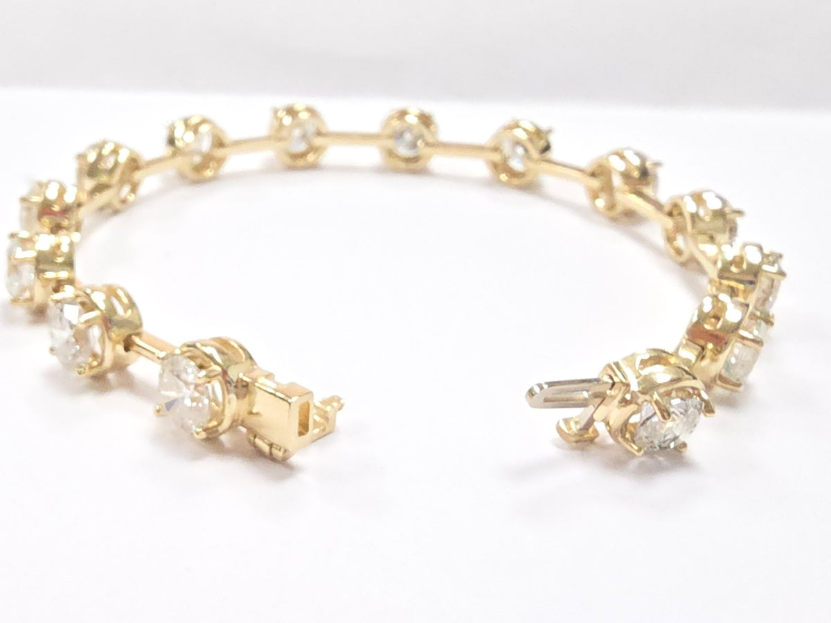 PRICE TO SELL- NO OFFERS, 9.25 Cts Natural Diamond Bar Bracelet 14K Yellow Gold