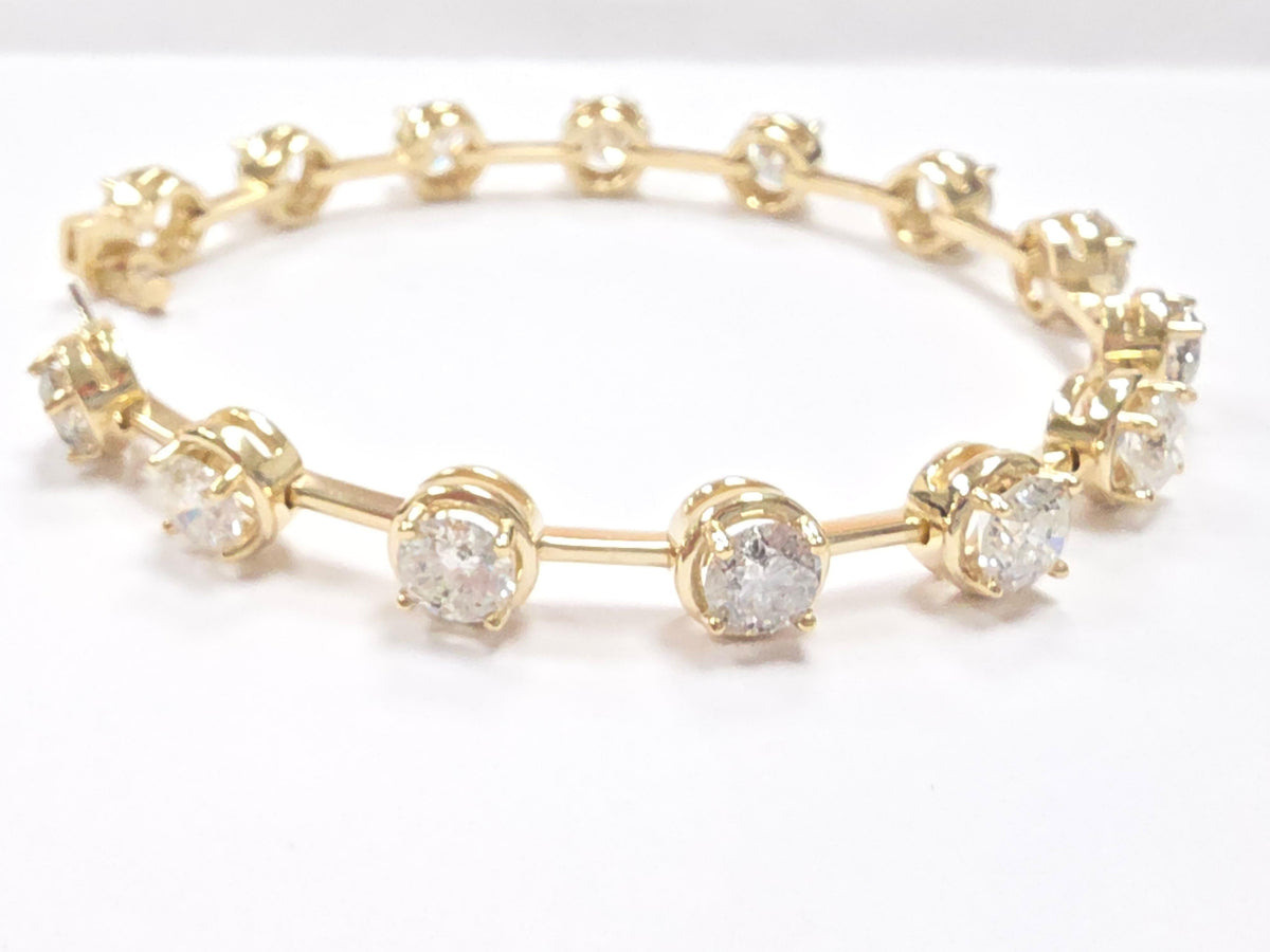 PRICE TO SELL- NO OFFERS, 9.25 Cts Natural Diamond Bar Bracelet 14K Yellow Gold