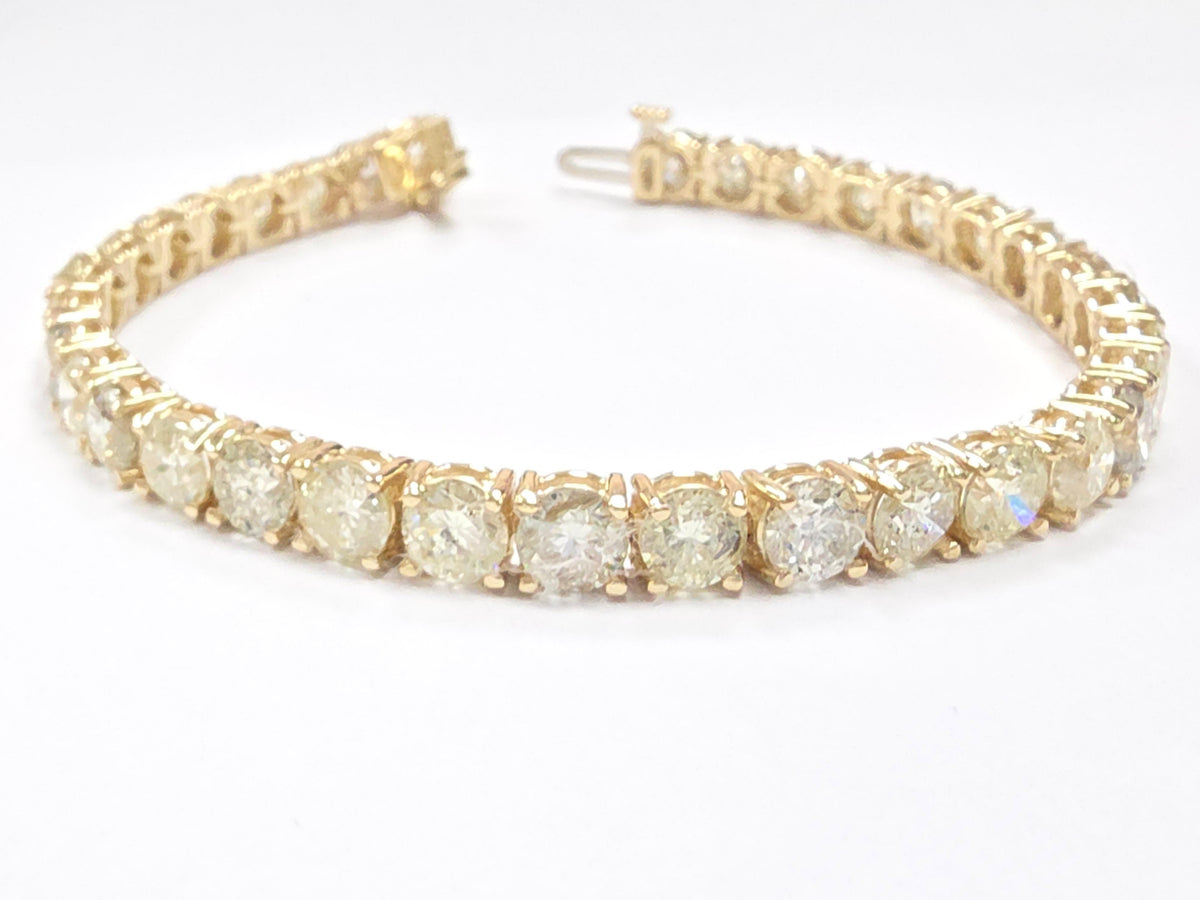 BLOWOUT PRICE-NO OFFER, 16.85 Carat Natural Diamond Bracelet 14K Yellow Gold