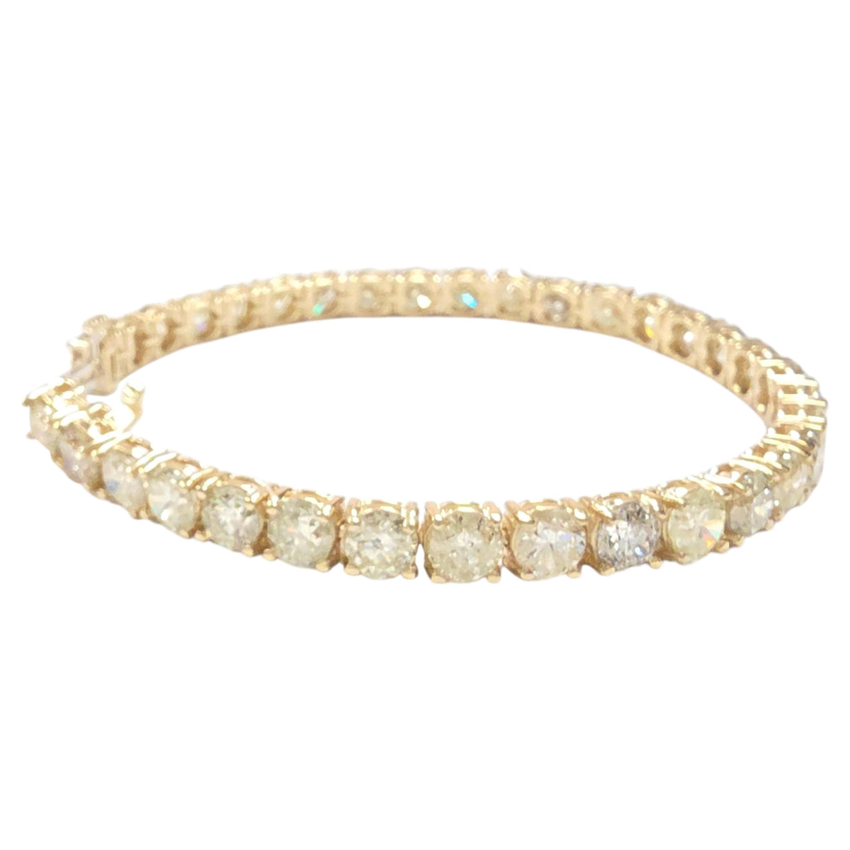 BLOWOUT PRICE-NO OFFER, 16.85 Carat Natural Diamond Bracelet 14K Yellow Gold