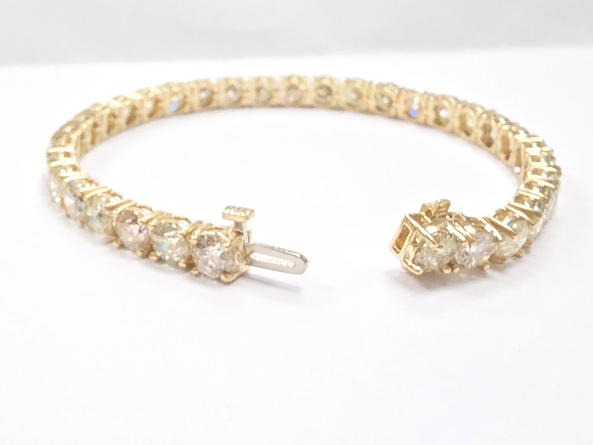 BLOWOUT PRICE-NO OFFER, 16.85 Carat Natural Diamond Bracelet 14K Yellow Gold