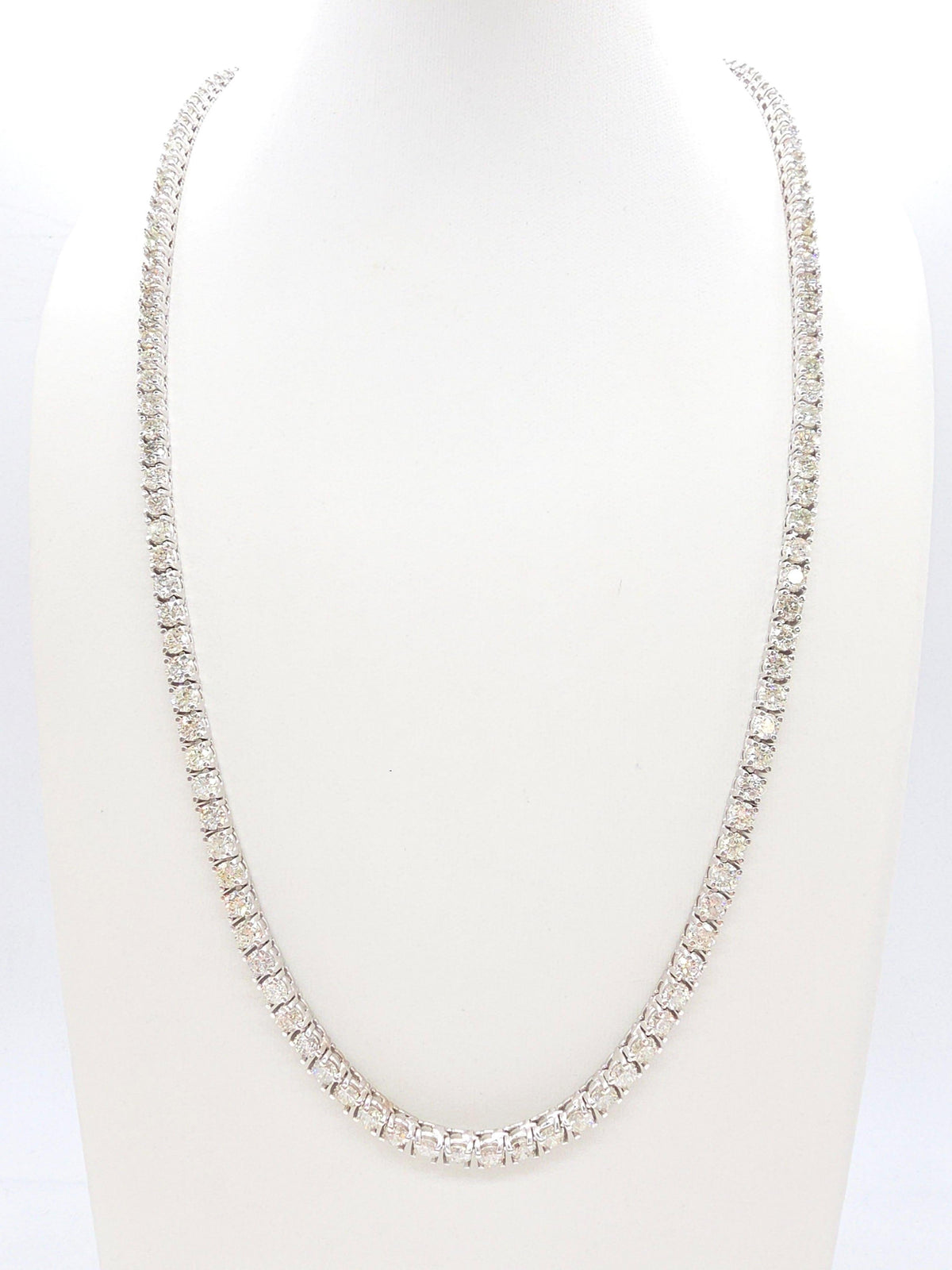 BLOWOUT PRICE-NO OFFER, 12.01 Cts Natural Diamond Necklace 14K White Gold 20''