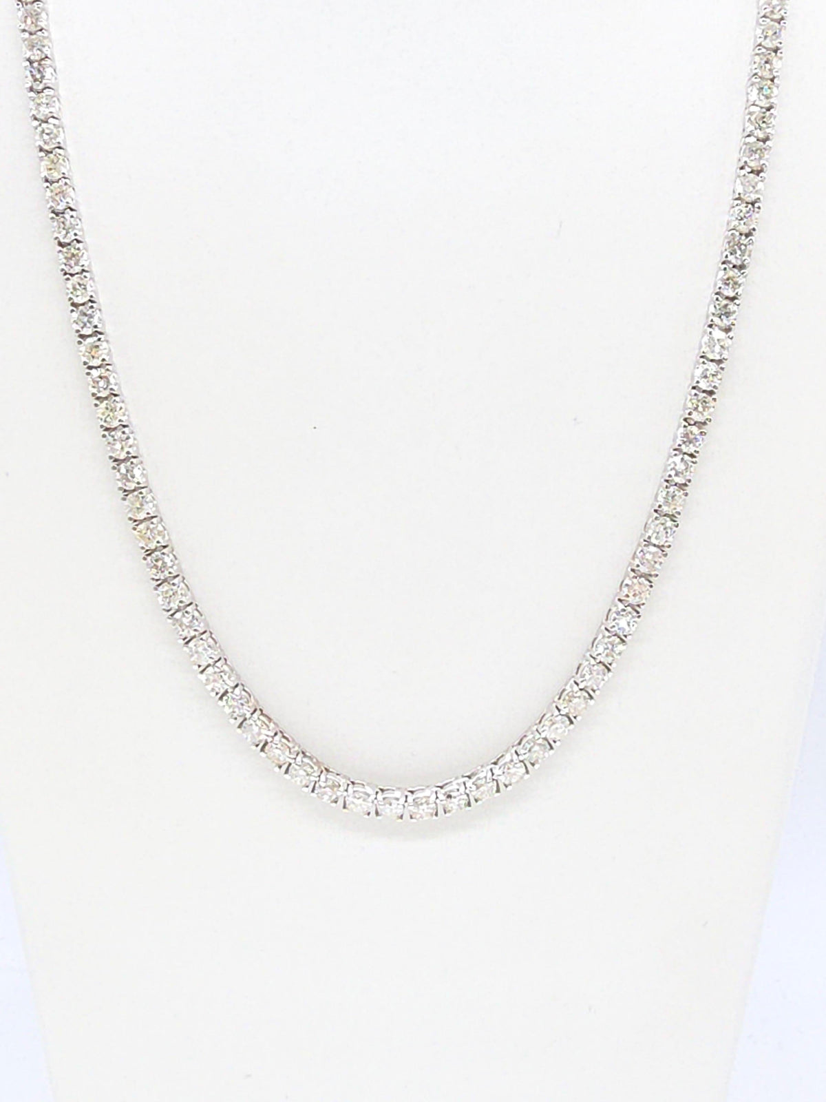 BLOWOUT PRICE-NO OFFER, 12.01 Cts Natural Diamond Necklace 14K White Gold 20''
