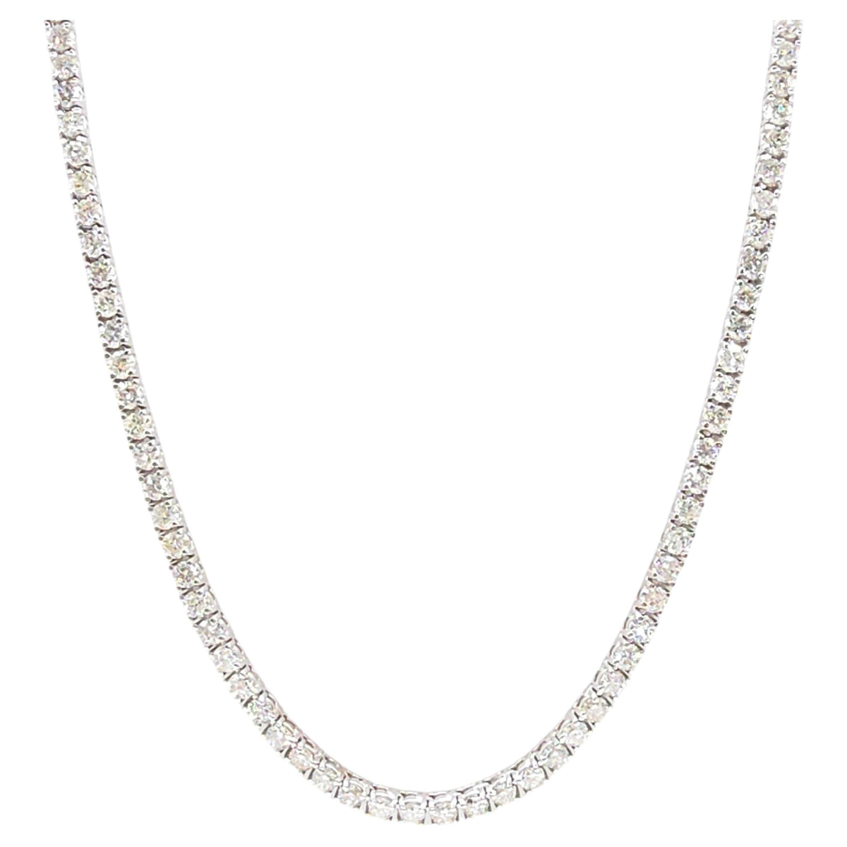 BLOWOUT PRICE-NO OFFERS, 9.60 Cts Natural Diamond Necklace 14K White Gold 16''