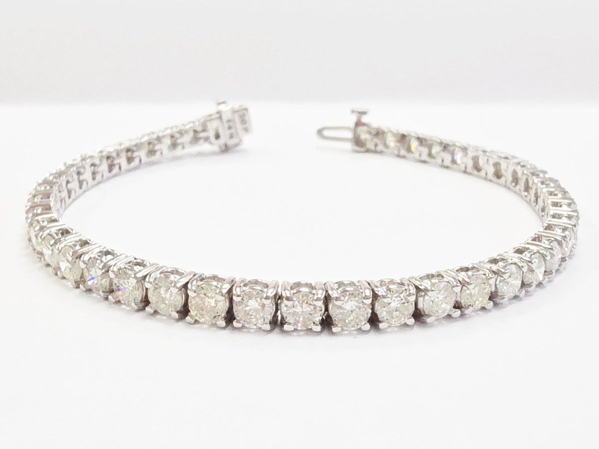 PRICED WHOLESALE, 8.10 ct Natural Diamond Tennis Bracelet 14k White gold 7"