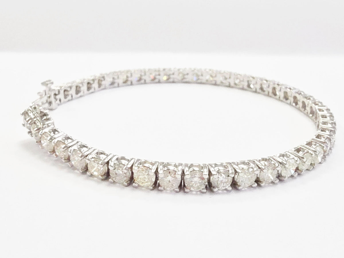 PRICED WHOLESALE, 8.10 ct Natural Diamond Tennis Bracelet 14k White gold 7"