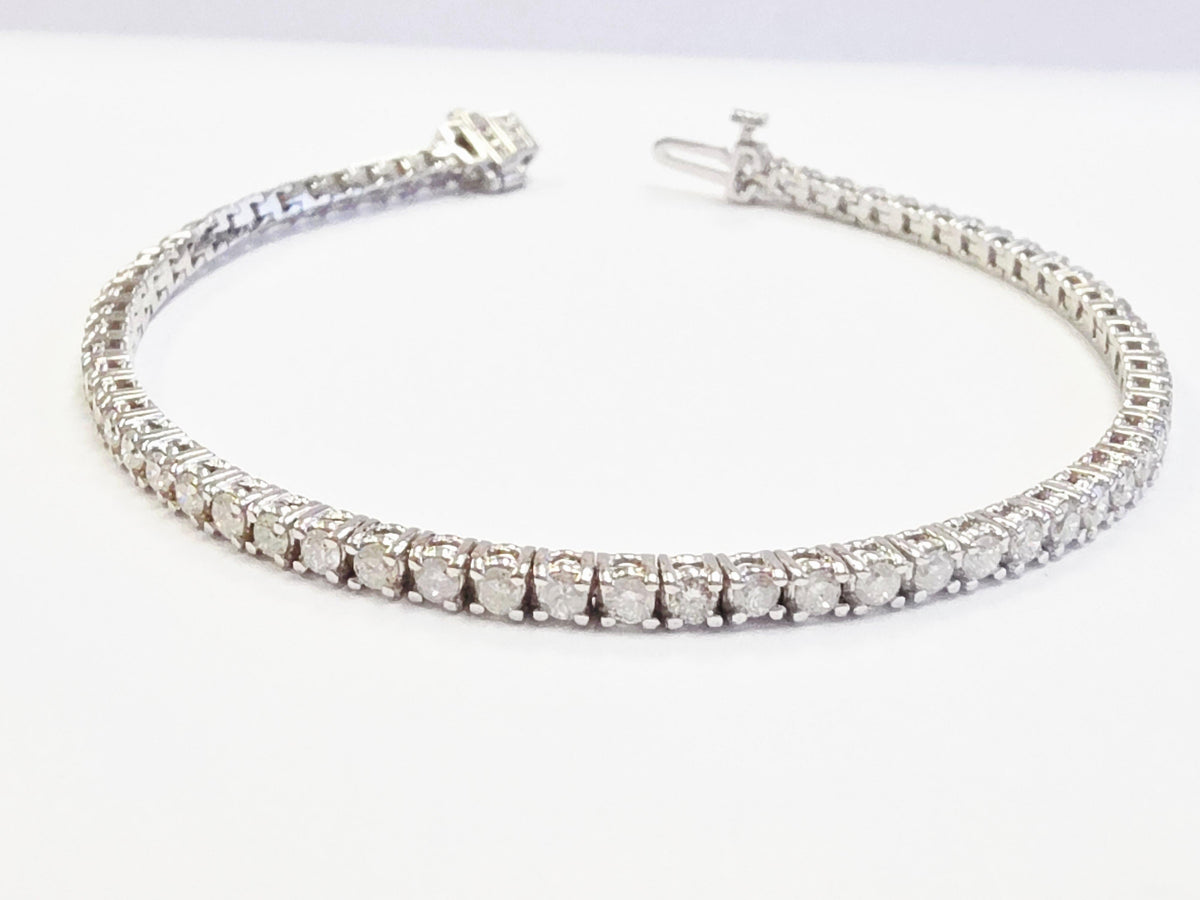 TRADE PRICING, 2.75 Carat Natural Diamond Tennis Bracelet 14 Karat White Gold