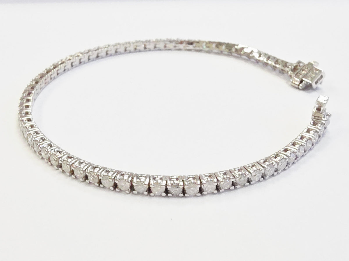 TRADE PRICING, 2.75 Carat Natural Diamond Tennis Bracelet 14 Karat White Gold