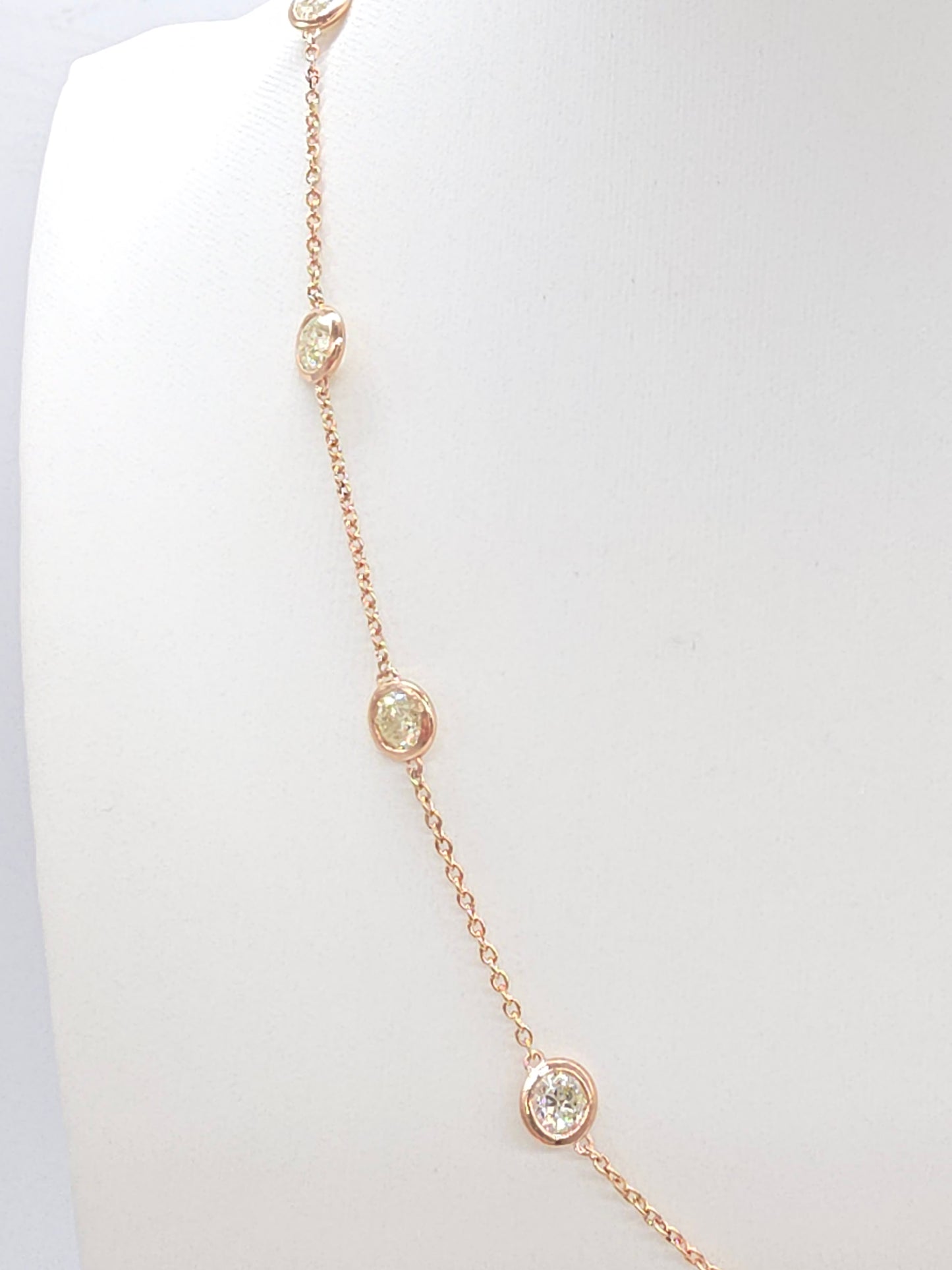 5.45 Carat Diamond by the Yard Necklace in 14K Rose Gold