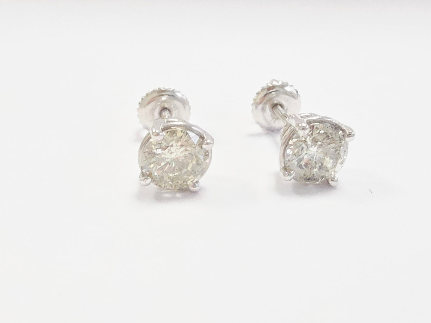 1.65 ct Round Diamond Stud Earrings in 14K White Gold