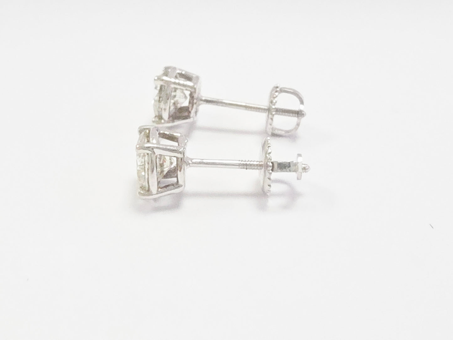 1.65 ct Round Diamond Stud Earrings in 14K White Gold