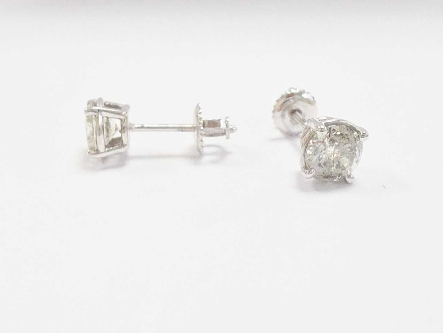 1.65 ct Round Diamond Stud Earrings in 14K White Gold
