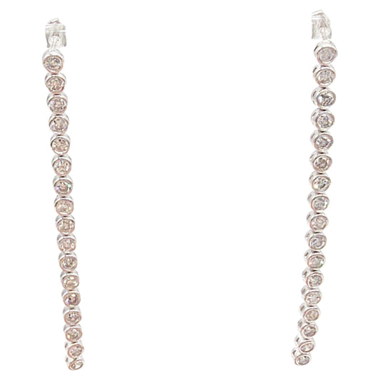 4.01 Carat Natural Diamond Tennis Drop Earrings in Platinum