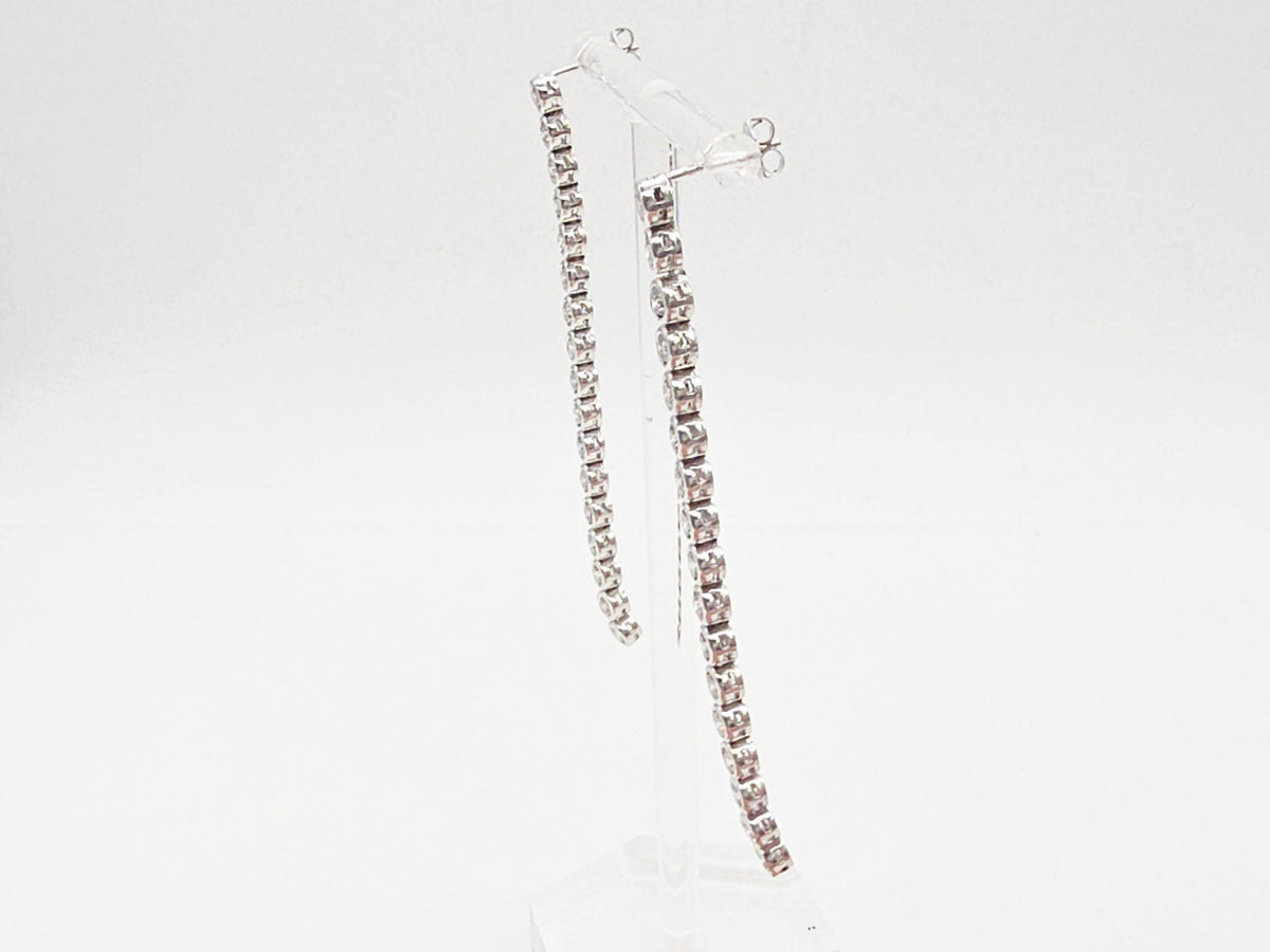 BLOWOUT PRICE-NO OFFER, 4.01 ct Natural Diamond Tennis Drop Earrings in Platinum