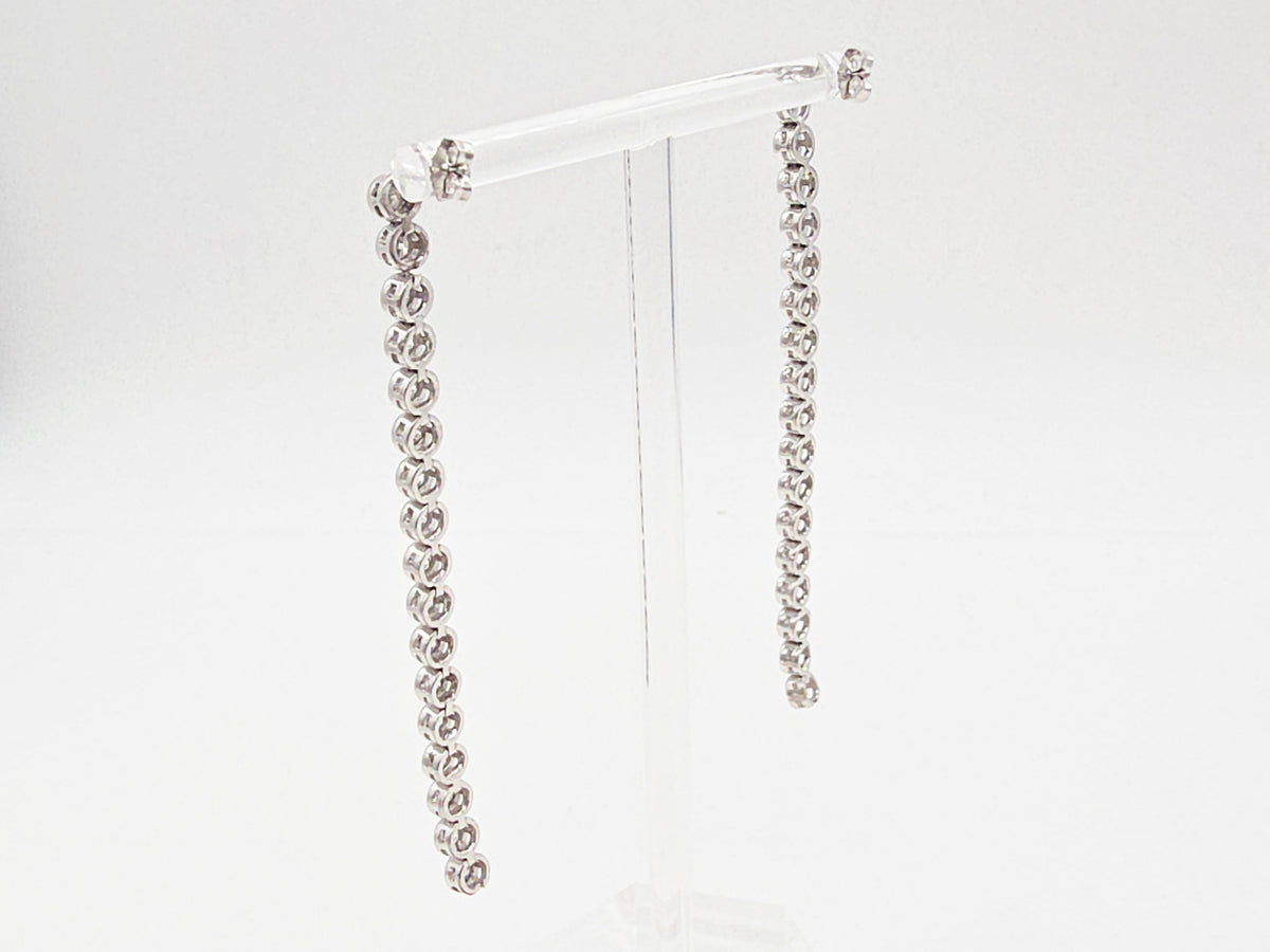 BLOWOUT PRICE-NO OFFER, 4.01 ct Natural Diamond Tennis Drop Earrings in Platinum