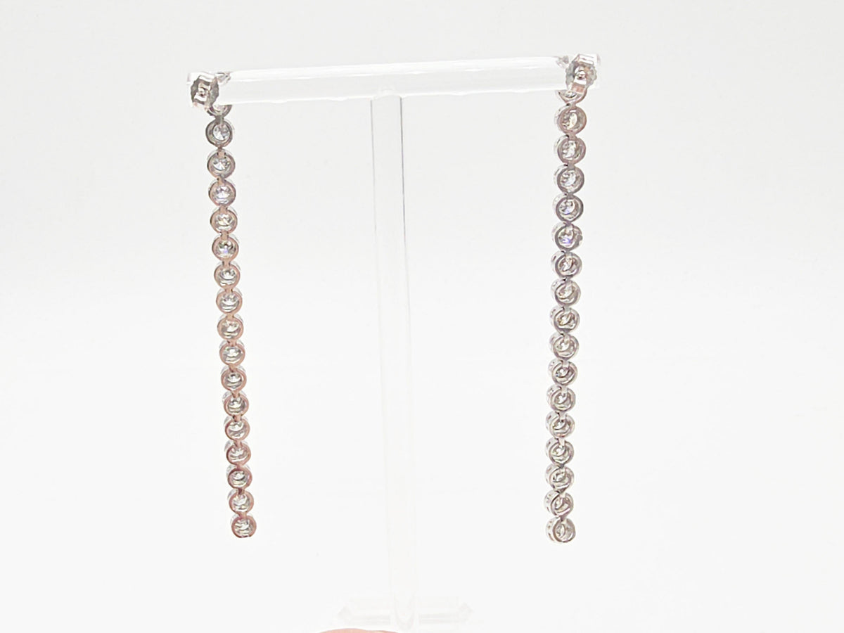 BLOWOUT PRICE-NO OFFER, 4.01 ct Natural Diamond Tennis Drop Earrings in Platinum