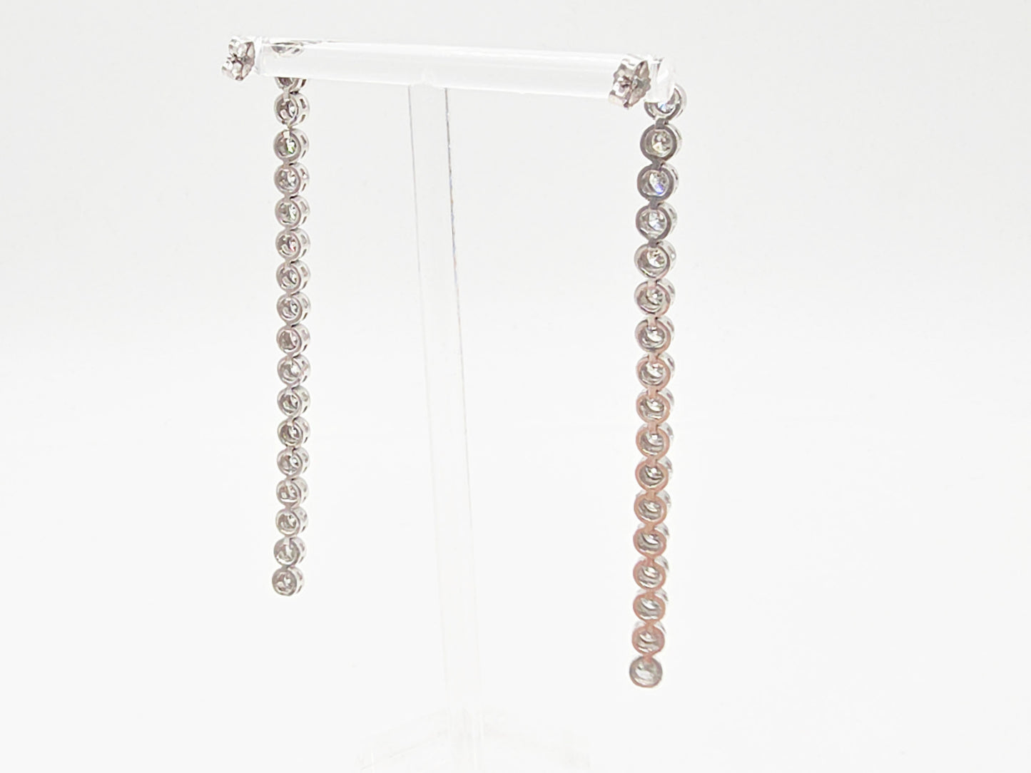 4.01 Carat Natural Diamond Tennis Drop Earrings in Platinum