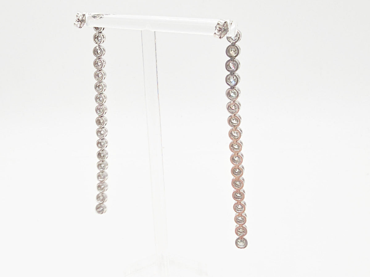 BLOWOUT PRICE-NO OFFER, 4.01 ct Natural Diamond Tennis Drop Earrings in Platinum