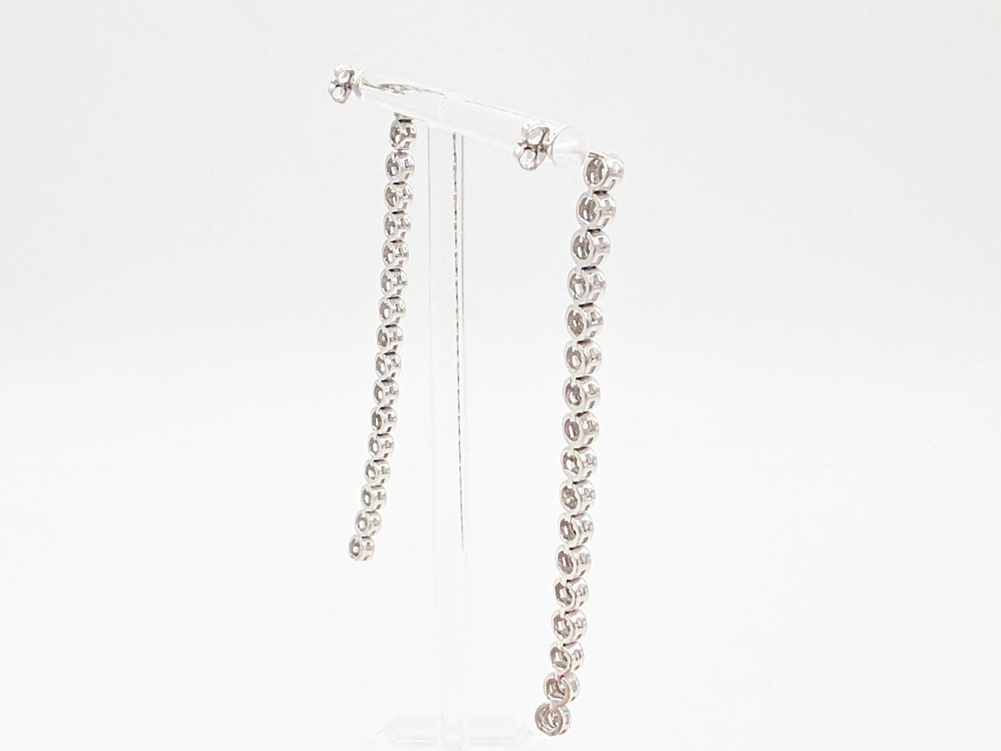 4.01 Carat Natural Diamond Tennis Drop Earrings in Platinum