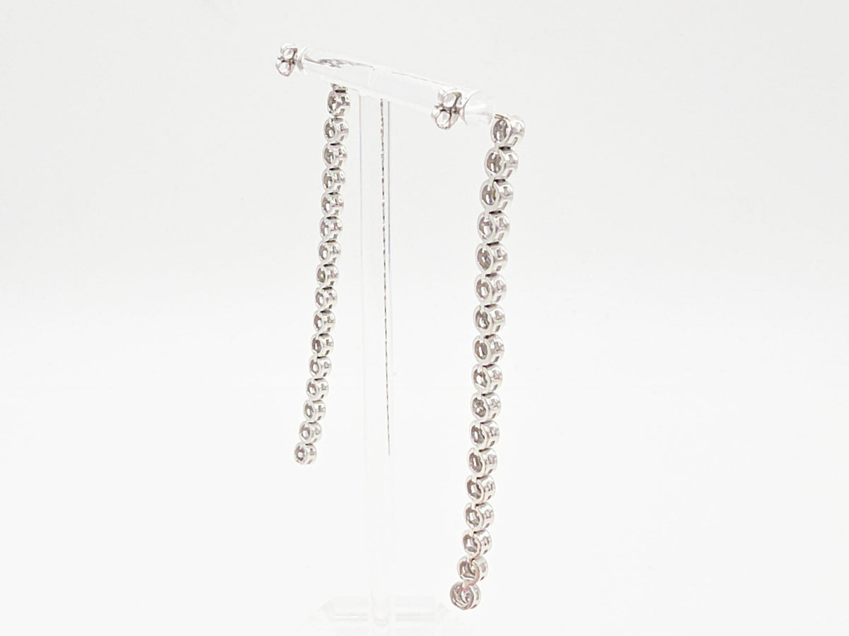 BLOWOUT PRICE-NO OFFER, 4.01 ct Natural Diamond Tennis Drop Earrings in Platinum